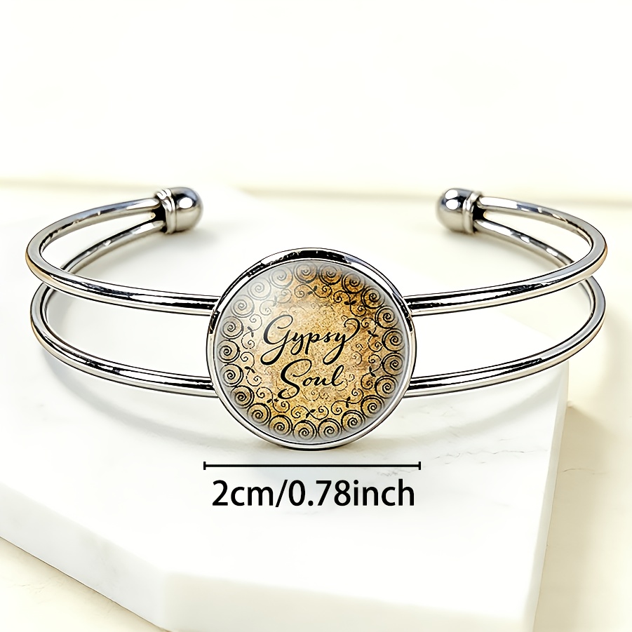 Adjustable Open Bangle with Vintage Spiral & GypsySoul Design